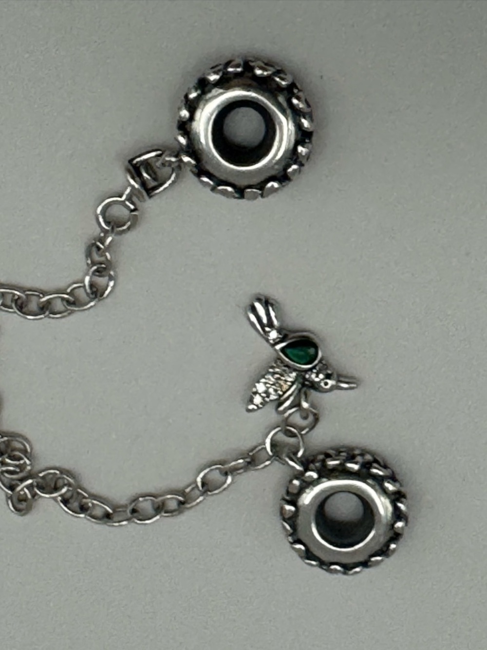 Silver Hummingbird Safety Chain -Women Jewelry